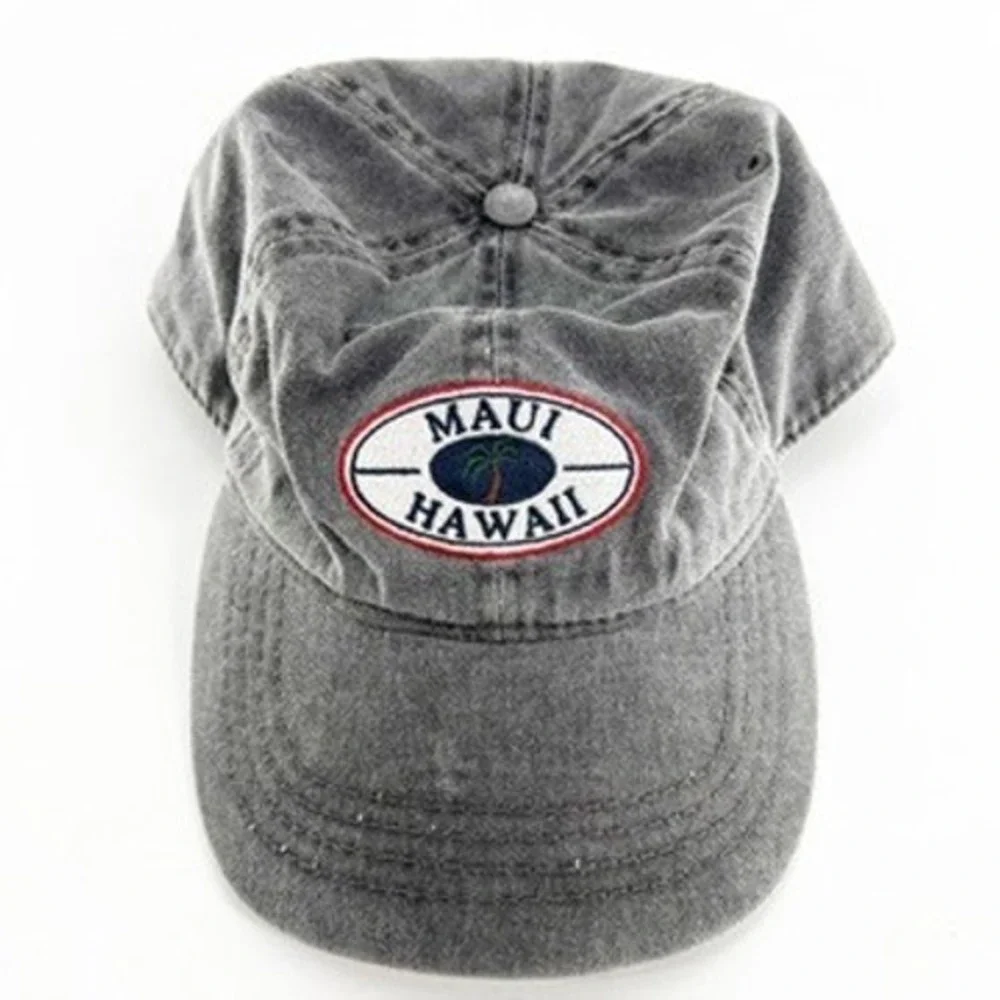 Urban Outfitters Maui Palm Tree Patch Washed Gray Baseball Cap Adjustable Strap